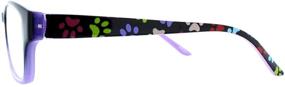 img 1 attached to 🐾 Purple Select-A-Vision Dog Bone Square Reading Glasses with Colorful Pawprints - 2.50 Strength