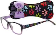 🐾 purple select-a-vision dog bone square reading glasses with colorful pawprints - 2.50 strength logo