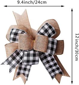 img 3 attached to 🎁 Chic Black White Plaid Gift Bows: Perfect Burlap Wreath Christmas Tree Topper & Party Décor - 12" x 9.4