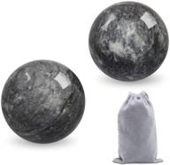 ✋ coolrunner 2'' dark grey marble baoding balls - chinese health stress relief hand exercise massage balls logo