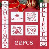 🎄 enhance your holiday creations with christmas stencil for crafts 7x8 inch: snowflake christmas stencils, believe painting stencils kit for porch, front door, window (22pcs) logo