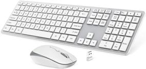 img 4 attached to 🖥️ OMOTON Wireless Keyboard and Mouse Combo for Computer, PC, Desktop, Laptop - 2.4GHz, Full-Size, 3-Level Adjustable DPI Mouse - Windows 2000 / XP / 7/8 / 10 / Vista Compatible (Silver)