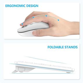 img 1 attached to 🖥️ OMOTON Wireless Keyboard and Mouse Combo for Computer, PC, Desktop, Laptop - 2.4GHz, Full-Size, 3-Level Adjustable DPI Mouse - Windows 2000 / XP / 7/8 / 10 / Vista Compatible (Silver)