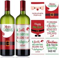 🍷 christmas wine bottle decorations: festive 12 piece set with wine labels and covers in 6 santa claus styles logo