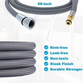 img 2 attached to 💦 Moen Faucet Replacement Part - Premium 150259 Pull Down Hose Kit, 187108 Reflex Hose, 68" Quick Connect Hose Included