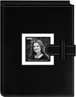 📷 pioneer 4x6 black leatherette frame cover album: 24 pocket sewn, strap closure – organize your precious memories! logo