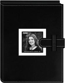 img 3 attached to 📷 Pioneer 4x6 Black Leatherette Frame Cover Album: 24 Pocket Sewn, Strap Closure – Organize your Precious Memories!