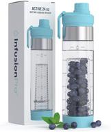 infusion pro ocean breeze fruit infuser water bottle: time marker 🍉 + screw top lid + large spout + insulated sleeve + ebook! logo