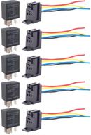 🚗 esupport car heavy duty relay switches: 12v 30a 5pin spdt with wire socket, harness & waterproof design - automotive pack of 5 logo