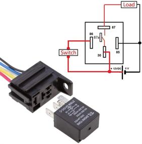 img 2 attached to 🚗 ESUPPORT Car Heavy Duty Relay Switches: 12V 30A 5Pin SPDT with Wire Socket, Harness & Waterproof Design - Automotive Pack of 5