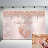 🌸 enchanting avezano 7x5ft rose gold baby shower backdrop: sparkling glitter, shimmering little feet, vinyl bling decorations for a memorable girl baby shower logo