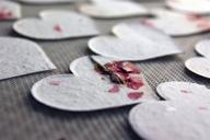 50 handmade heart shape seed embedded pink petal paper tags for your crafts - #24s set logo