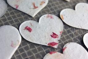 img 2 attached to 50 Handmade Heart Shape Seed Embedded Pink Petal Paper Tags for Your Crafts - #24s SET