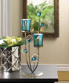 img 1 attached to 🕊️ Captivating Multicolor Peacock Plume Candleholder: Gallery of Light 10015949