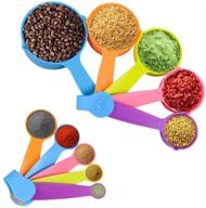 🥄 colorful measuring cups and spoons set – plastic measuring spoons & cups for dry and liquid ingredients – ideal for baking and cooking, 10-piece set logo