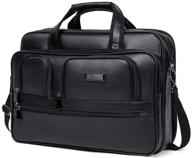 👜 large capacity black leather 15.6 inch laptop bag for men - cluci briefcases - ideal for travel & business logo