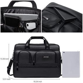 img 2 attached to 👜 Large Capacity Black Leather 15.6 inch Laptop Bag for Men - CLUCI Briefcases - Ideal for Travel & Business