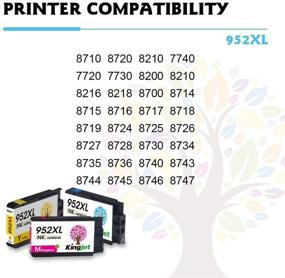 img 2 attached to 🖨️ Kingjet Compatible Ink Cartridge Replacement for HP 952, 952XL - Works with Officejet Pro 7720 7740 8210 8216 8702 8710 8715 8720 8725 8730 8740 Printers, 3 Pack (1 Cyan, 1 Magenta, 1 Yellow) - Updated December