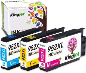 img 3 attached to 🖨️ Kingjet Compatible Ink Cartridge Replacement for HP 952, 952XL - Works with Officejet Pro 7720 7740 8210 8216 8702 8710 8715 8720 8725 8730 8740 Printers, 3 Pack (1 Cyan, 1 Magenta, 1 Yellow) - Updated December