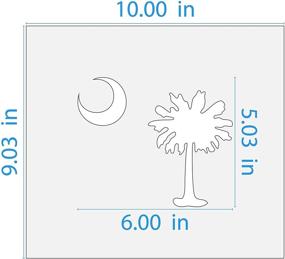 img 3 attached to Reusable South Carolina Flag Palmetto Tree and Moon Stencil - Perfect 🌴 for Painting, DIY Projects, Crafts - 14 Mil Mylar Plastic (6 x 5.03 inches)