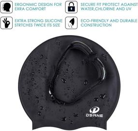 img 2 attached to 🏊 Dsane Extra Large Swimming Cap for Long Thick Curly Hair & Dreadlocks - Keep Your Hair Dry with Special Design for Women and Men