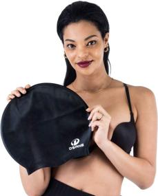 img 1 attached to 🏊 Dsane Extra Large Swimming Cap for Long Thick Curly Hair & Dreadlocks - Keep Your Hair Dry with Special Design for Women and Men