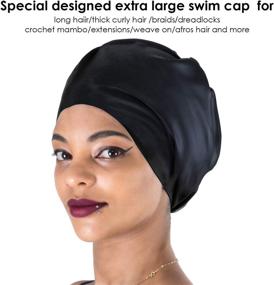 img 3 attached to 🏊 Dsane Extra Large Swimming Cap for Long Thick Curly Hair & Dreadlocks - Keep Your Hair Dry with Special Design for Women and Men