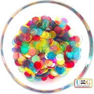 semi clear transparent bingo chips - 700 colorful board game markers, 3/4 inch bingo supplies логотип