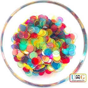 img 3 attached to Semi Clear Transparent Bingo Chips - 700 Colorful Board Game Markers, 3/4 Inch Bingo Supplies