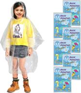 🌧️ premium quality disposable rain ponchos for adults / kids (6 pack) - 50% thicker emergency ponchos for ultimate waterproof protection logo