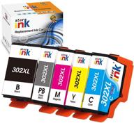 🖨️ st@r ink remanufactured 302 xl 302xl ink cartridge replacement for epson xp-6000 xp-6100 printer, 5-pack (black, photo black, cyan, magenta, yellow) logo