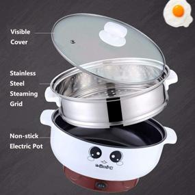 img 1 attached to Versatile Electric Skillet: 4-in-1 Multifunctional Cooker for Rice, Hotpot, Soup, Steaming, and More!