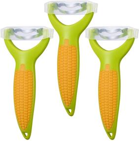 img 4 attached to 🌽 Versatile 3 PCS Corn Peeler & Cob Remover Set - Ergonomic Handle, Sharp Blade - Perfect for Corn, Fruits, Veggies, Potatoes - Ideal Tool for Home Kitchen or Restaurant