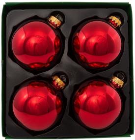 img 3 attached to 🎄 Shop the Kurt Adler 80mm Shiny Red Glass Ball Ornaments 4-Piece Box Set