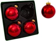 🎄 shop the kurt adler 80mm shiny red glass ball ornaments 4-piece box set логотип