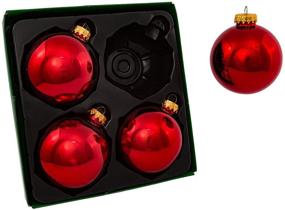 img 4 attached to 🎄 Shop the Kurt Adler 80mm Shiny Red Glass Ball Ornaments 4-Piece Box Set