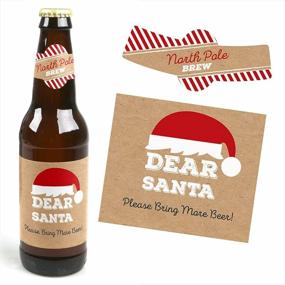 img 2 attached to 🎅 Big Dot of Happiness Funny Jolly Santa Claus - Christmas Decorations for Women, Men, and Beer Lovers - Set of 6 Beer Bottle Label Stickers and 1 Carrier