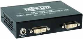 img 2 attached to 🔌 Распределитель сигнала Tripp Lite Dual Display DVI по кабелю Cat5/Cat6, удлинитель на 2 порта - передатчик, 1920x1080@60Hz (B140-002-DD)