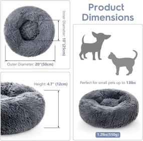 img 2 attached to 🐱 Rabbitgoo Cat Bed: Fluffy Round Self Warming Calming Plush Donut Cuddler for Indoor Cats, Small Dogs & Kittens - Machine Washable & Non-Slip