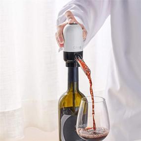 img 3 attached to 🍷 CHEER MODA Electric Wine Aerator - Battery Operated Wine Dispenser Pump - Automatic Wine Pourer - Instant Wine Decanter - One-Touch Wine Oxidizer with Retractable Tube - Black & White