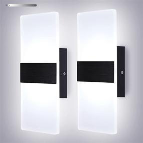 img 4 attached to 💡 Modern Wall Sconces Set of 2: Dimmable 12W Black Indoor LED Wall Mounted Lamp for Bedroom, Living Room, Hallway - LIGHTESS