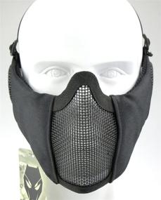 img 3 attached to 🎭 ATAIRSOFT Tactical Airsoft CS Protective Half Face Mask with Mesh Nylon Lower Guard & Ear Cover