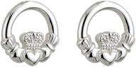 🌟 charming little failte girls claddagh stud earrings: sterling silver crafted in ireland logo