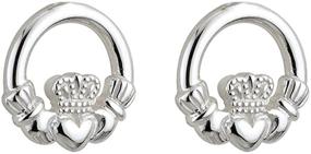 img 3 attached to 🌟 Charming Little Failte Girls Claddagh Stud Earrings: Sterling Silver Crafted in Ireland