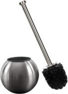 🚽 bath bliss 4982-ss globe design stainless steel toilet brush holder - silver: a stylish bathroom essential logo