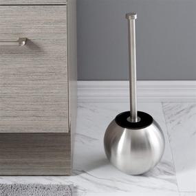 img 2 attached to 🚽 Bath Bliss 4982-SS Globe Design Stainless Steel Toilet Brush Holder - Silver: A Stylish Bathroom Essential
