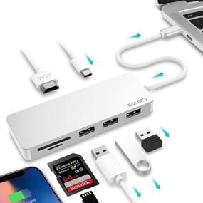 img 3 attached to 🔌 EQUIPD 7-in-1 USB C Hub with 4K HDMI, 100W Power Delivery, microSD/SD Card Reader, USB 3.0 Port, 2 USB 2.0 Ports - Compatible with MacBook Pro 2017/2018, XPS, Chromebook, iPad Pro (Silver)