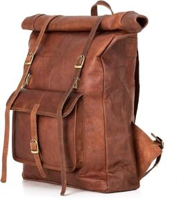 img 4 attached to 🎒 Berliner Bags Leeds XL: Stylish Vintage Leather Backpack for Men and Women - Brown, Large Size, Waterproof