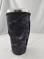 reusable coffee neoprene insulated black marble logo