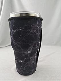 img 2 attached to Reusable Coffee Neoprene Insulated Black Marble